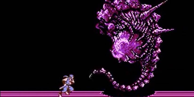 ryu facing the demon sculpture from ninja gaiden