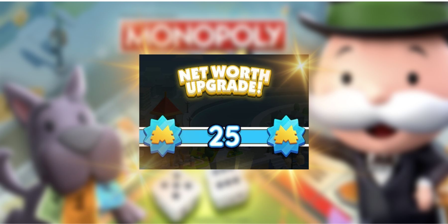 monopoly go net worth upgrade screen.