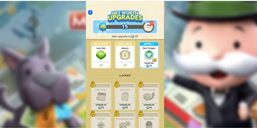 list of rewards in monopoly go for net worth level up.