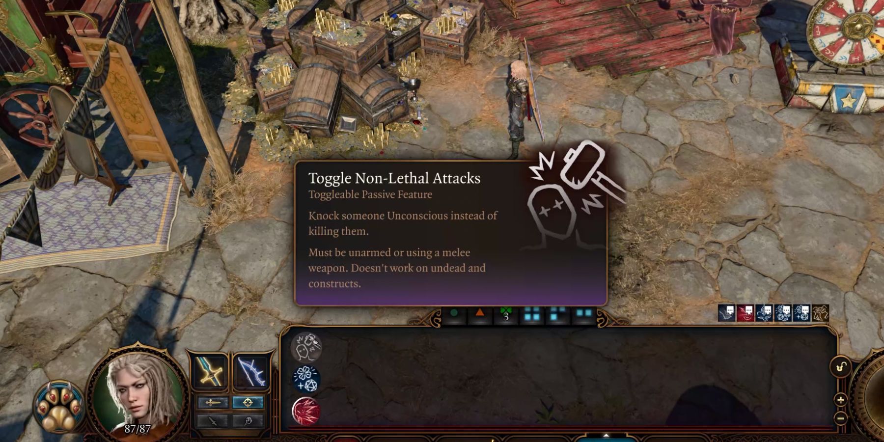 Como causar danos não letais em Baldur's Gate 3