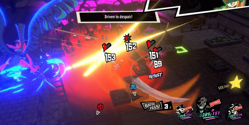 Joker using Arsene's Despair attack on a group of enemies