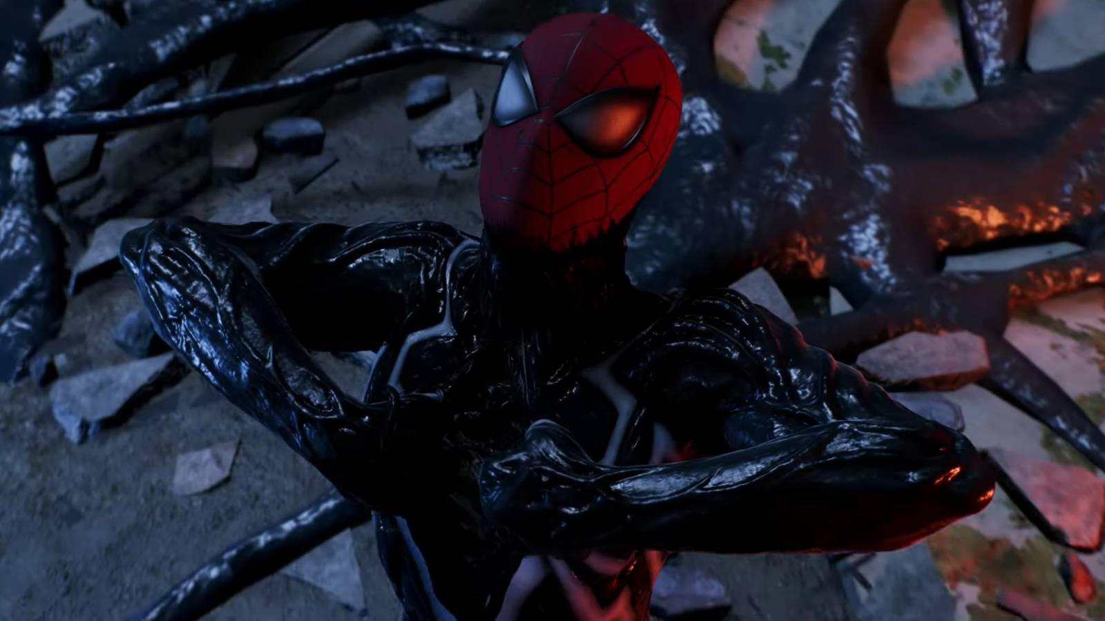 Peter Parker Taking Off Symbiote