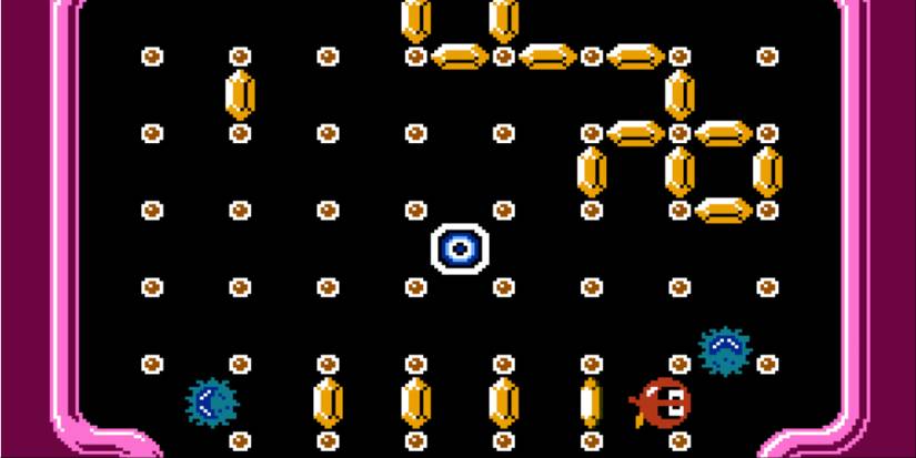 Playing a level in Clu Clu Land