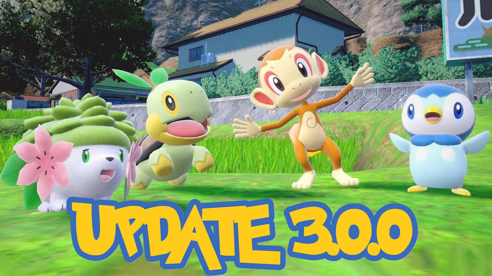 Pokemon Scarlet and Violet Hidden Treasure of Area Zero Shaymin Gen 4 starters Update 3_0_0 tagline screenshot edit