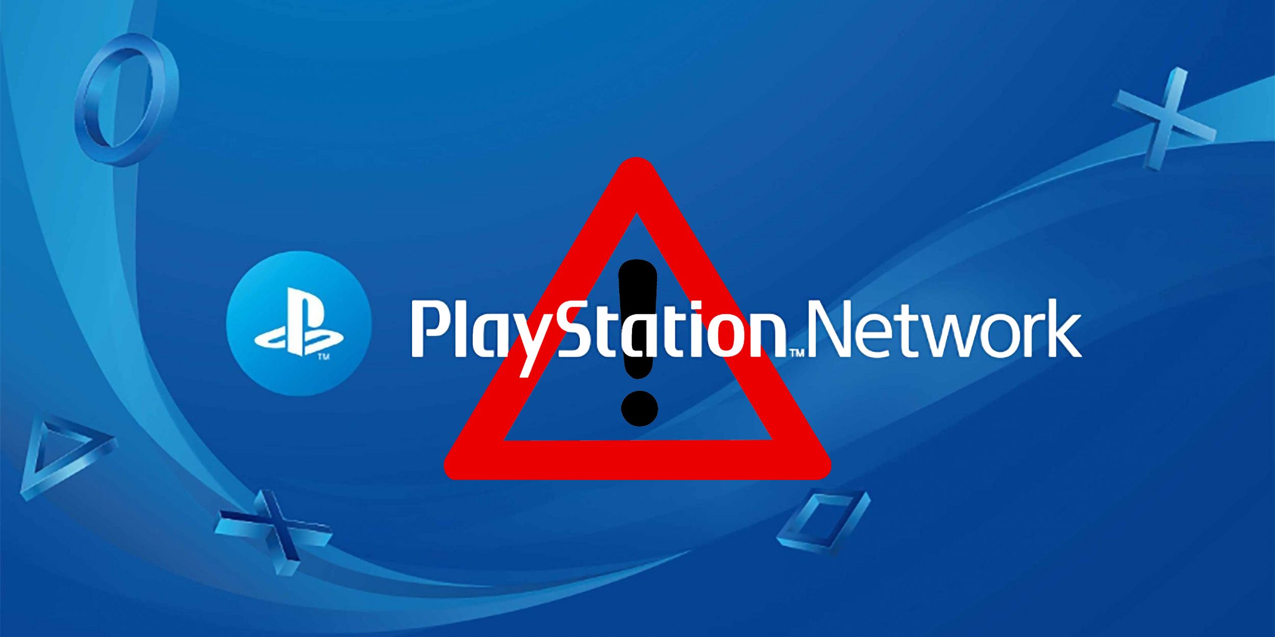psn playstation network logo with caution symbol