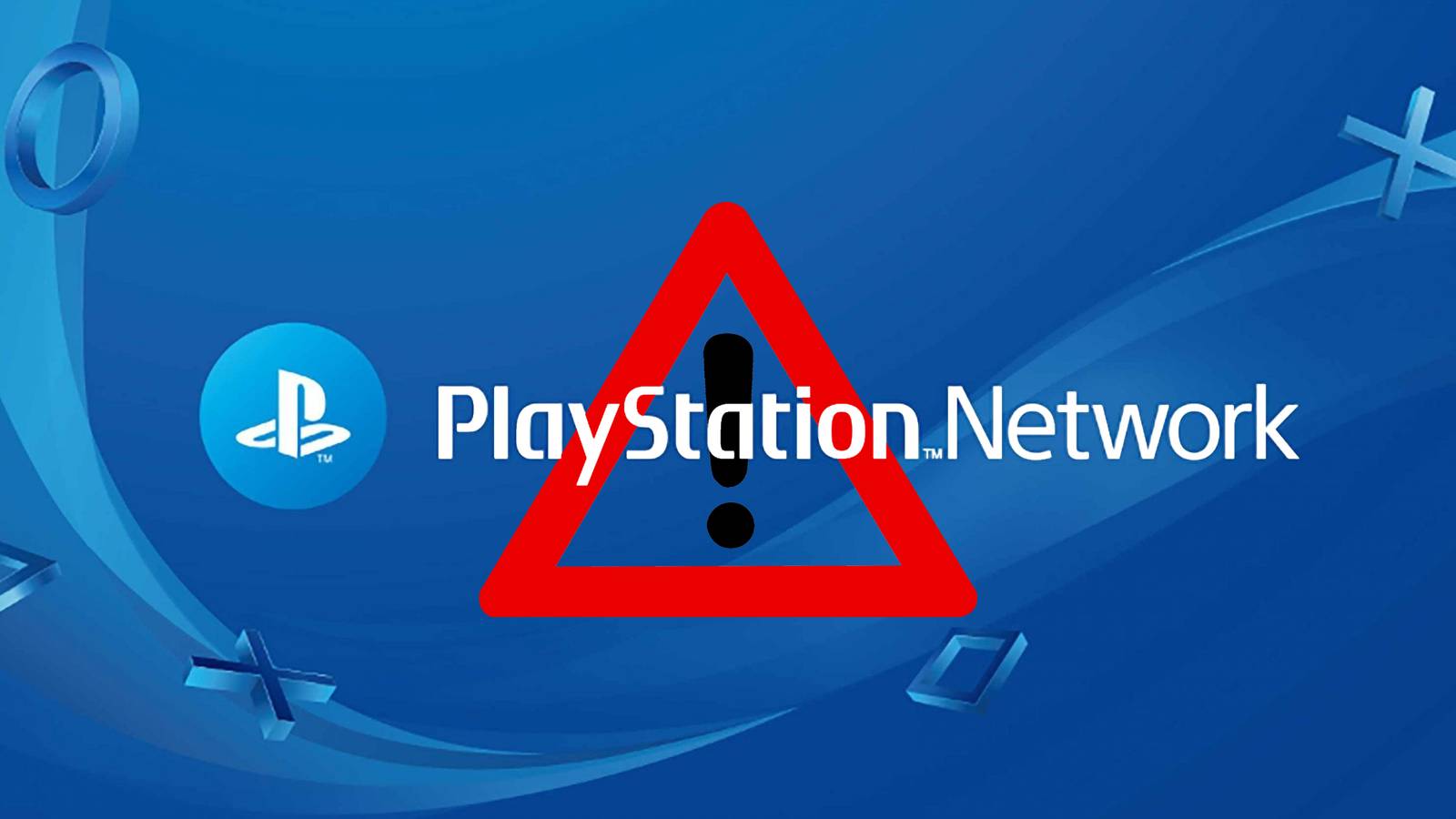 psn playstation network logo with caution symbol