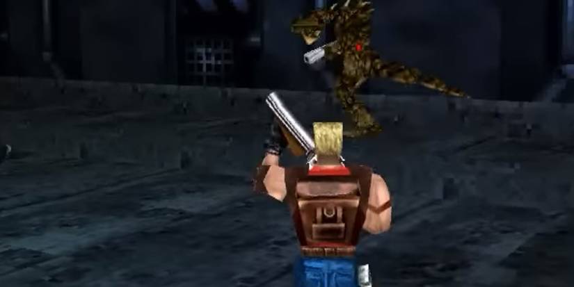 duke firing at enemies in time to kill