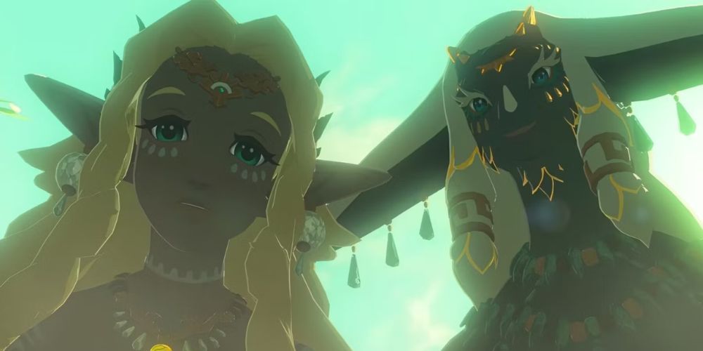 Queen Sonia and King Rauru find a time travelling Zelda in Tears of the Kingdom