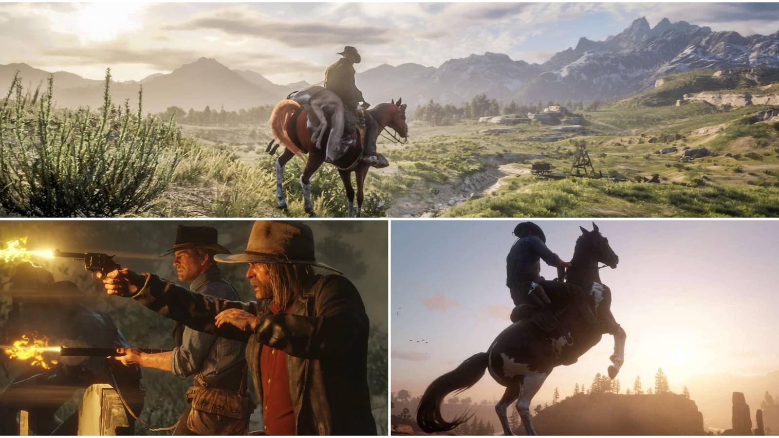 Split image showing Red Dead Redemption 2.