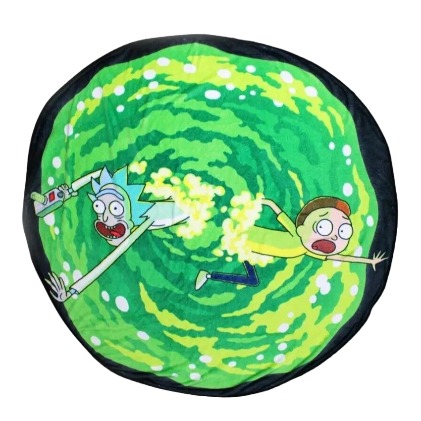 Just Funky Rick and Morty Round Portal 48 Inch Fleece Throw Blanket