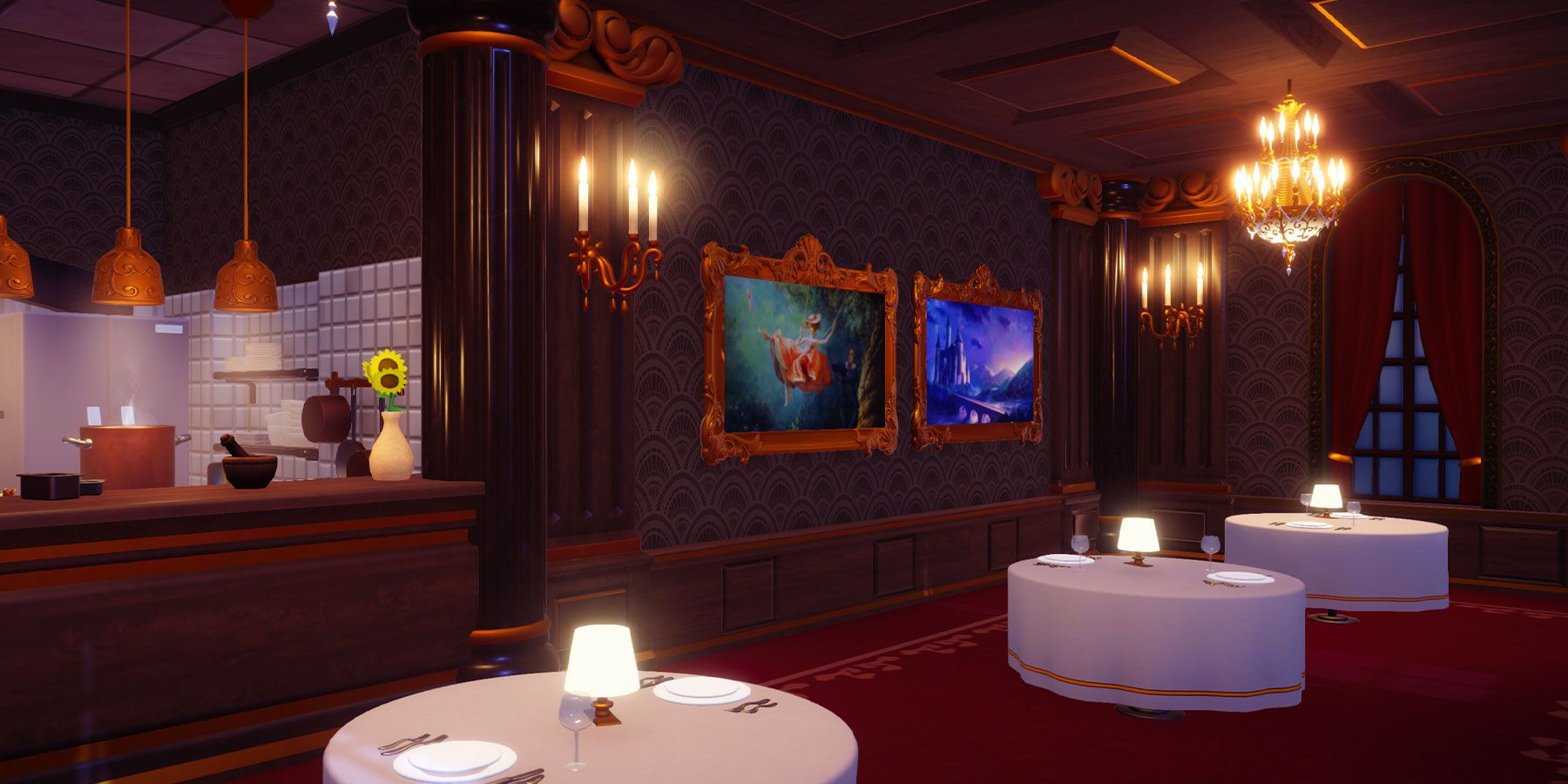 Interior of Chez Remy in Disney Dreamlight Valley