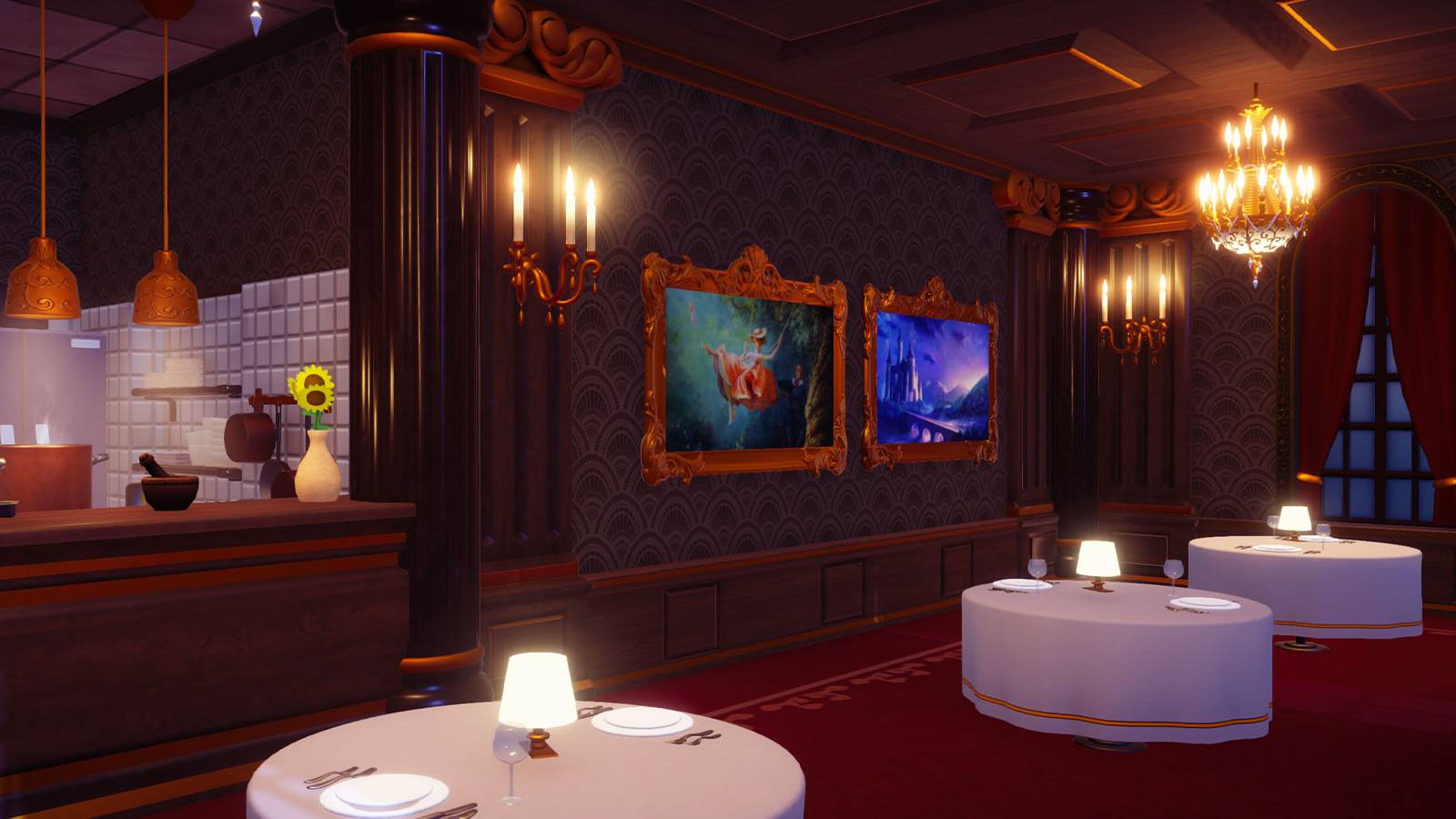 Interior of Chez Remy in Disney Dreamlight Valley