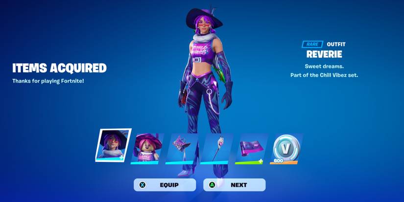 acquiring reverie cosmetic items