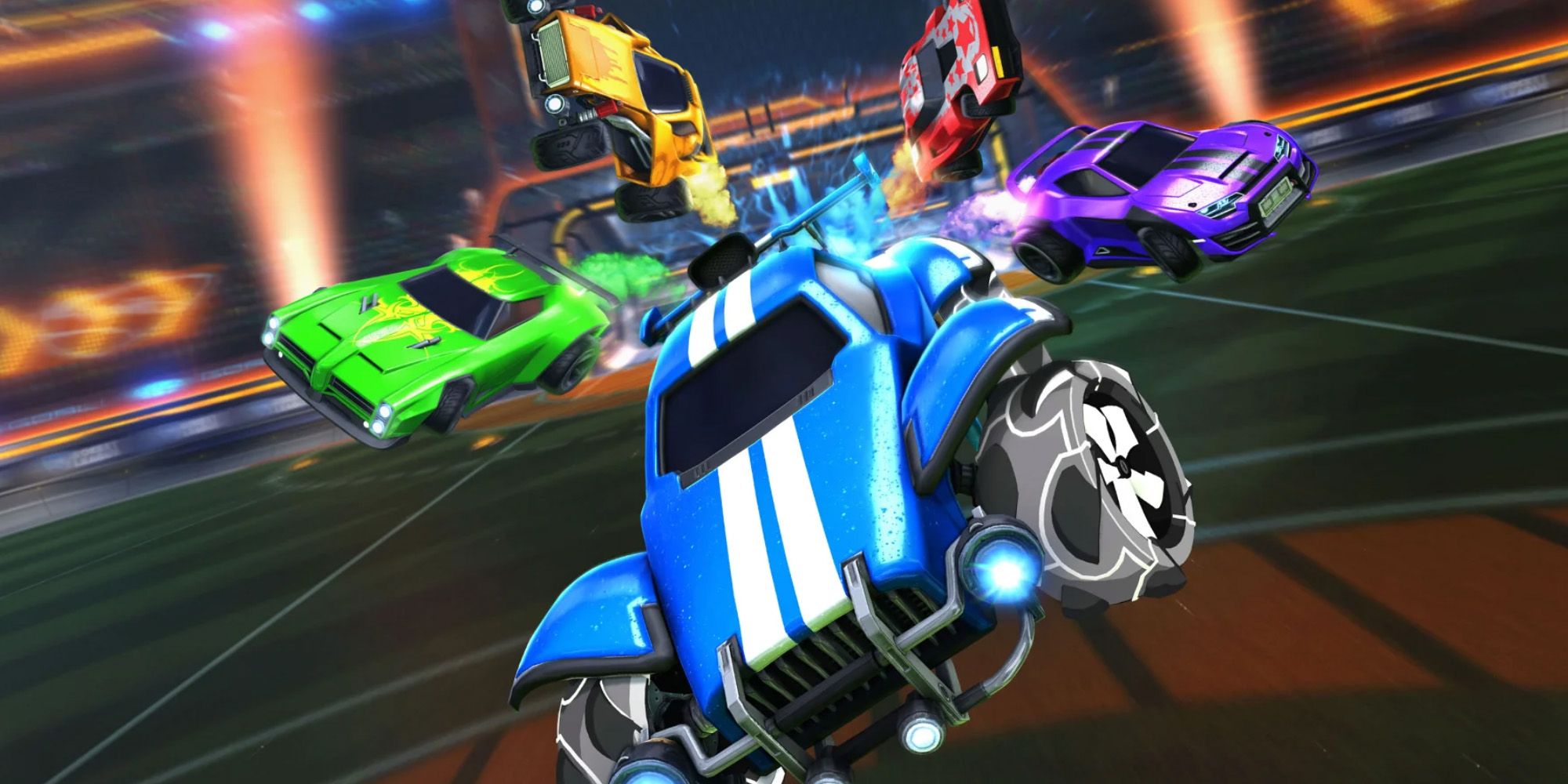5 basic cars from the game Rocket League 