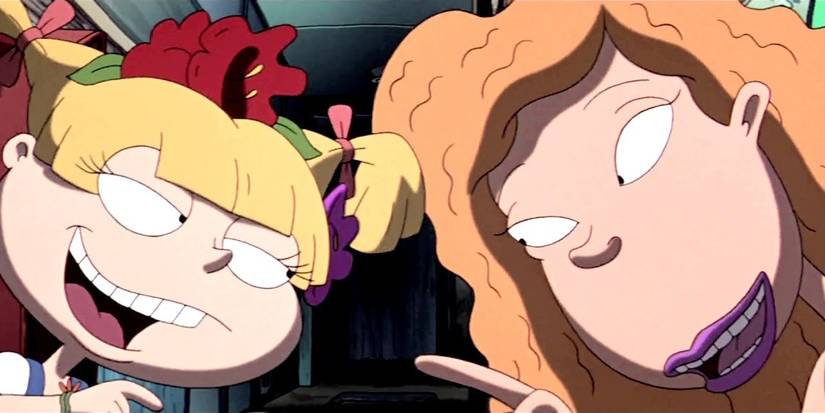 An image of two characters from each family having a discussion