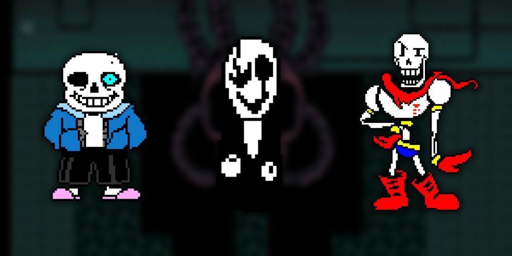 The skeletal characters Sans, Papyrus and W.D. Gaster. from Undertale.