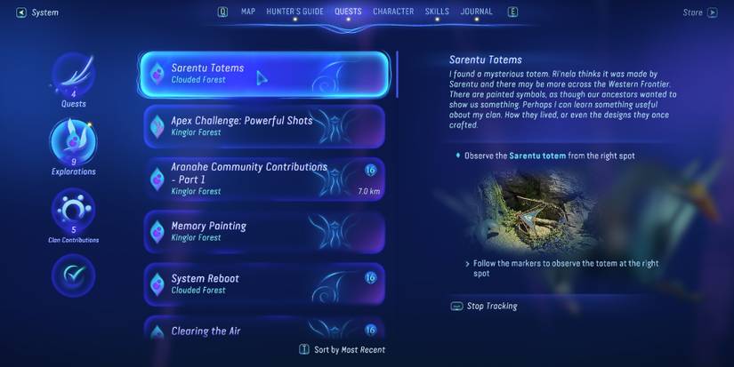 Sarentu totem quest in avatar frontiers of pandora