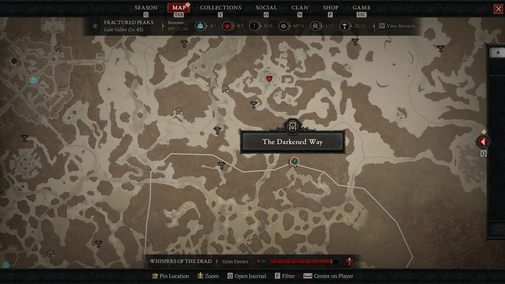 The Darkened Way dungeon in Diablo 4