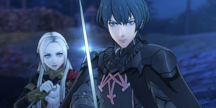 Byleth standing next to Edelgard