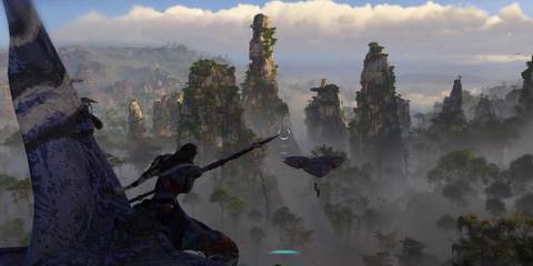 Na'vi riding atop an Ika in Avatar: Frontiers of Pandora