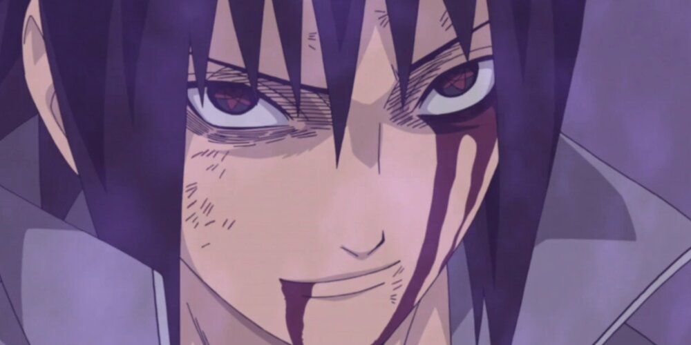 Sasuke with blood coming from his eye