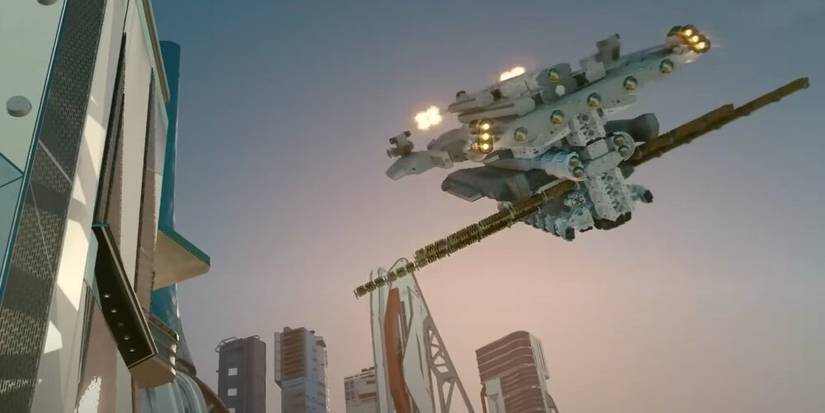 Massive ship flaying away in Starfield 