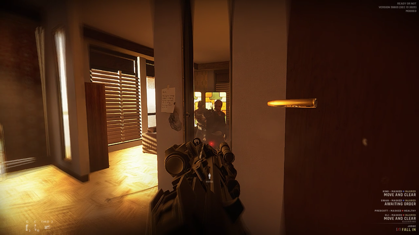 Gunfight with a suspect in Ready or Not's Ides of March mission