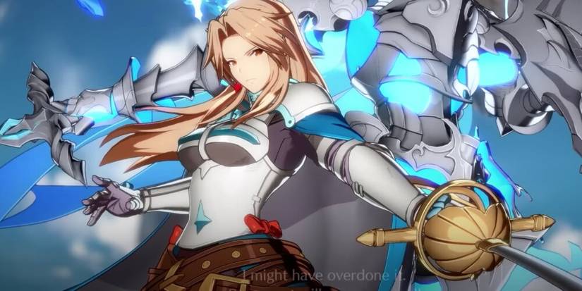 Katalina with a knight in the background 