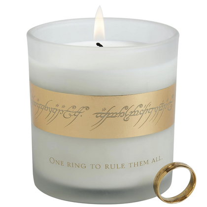 A glass Lord of the Rings candle