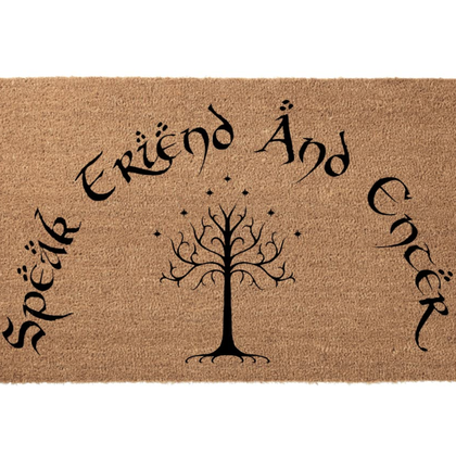 A Lord of the Rings doormat with 