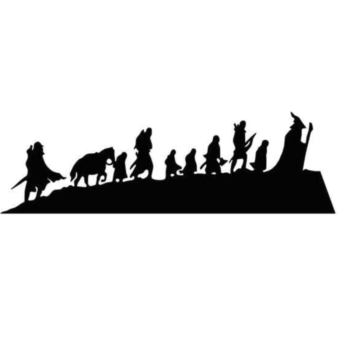 A black silhouette Lord of the Rings wall art