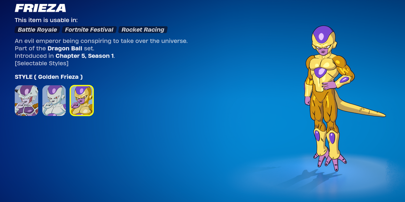 golden frieza Fortnite