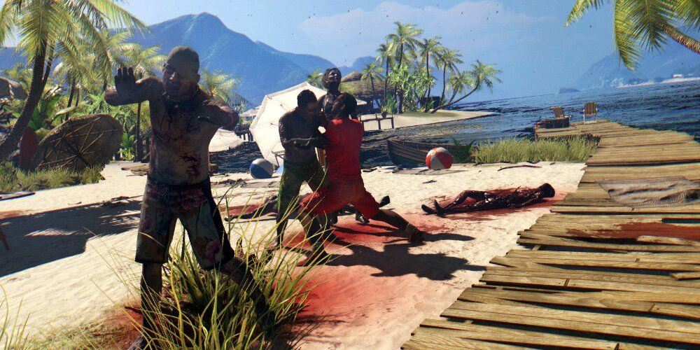 Zombies attacking a survivor in Dead Island