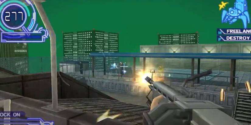 Major firing at an enemy from afar with an LMG 