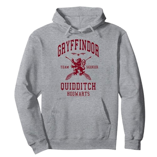 A gray Griffindor team seeker Quidditch hoodie