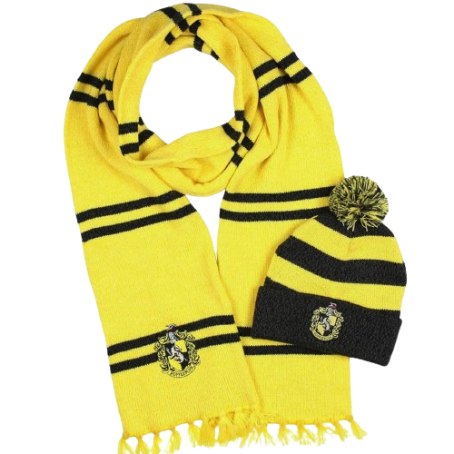 Hufflepuff yellow scarf and hat 