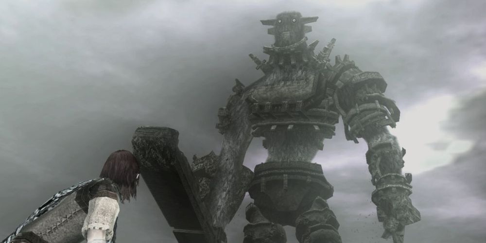 Passeie contra o Terceiro Colosso em Shadow of the Colossus para PS2.