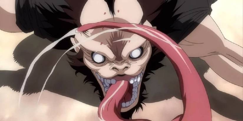 Shougen Kazamachi preparing to attack in the Basilisk The Kouga Ninja Scrolls anime