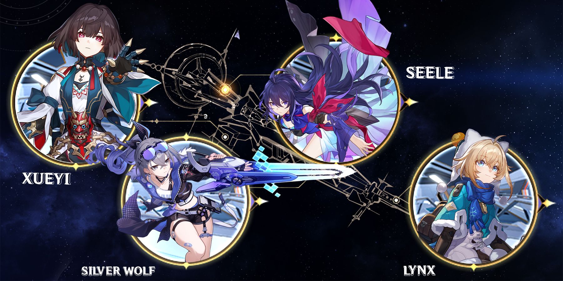 silver wolf-seele-lynx-and xueyi team composition in honkai star rail