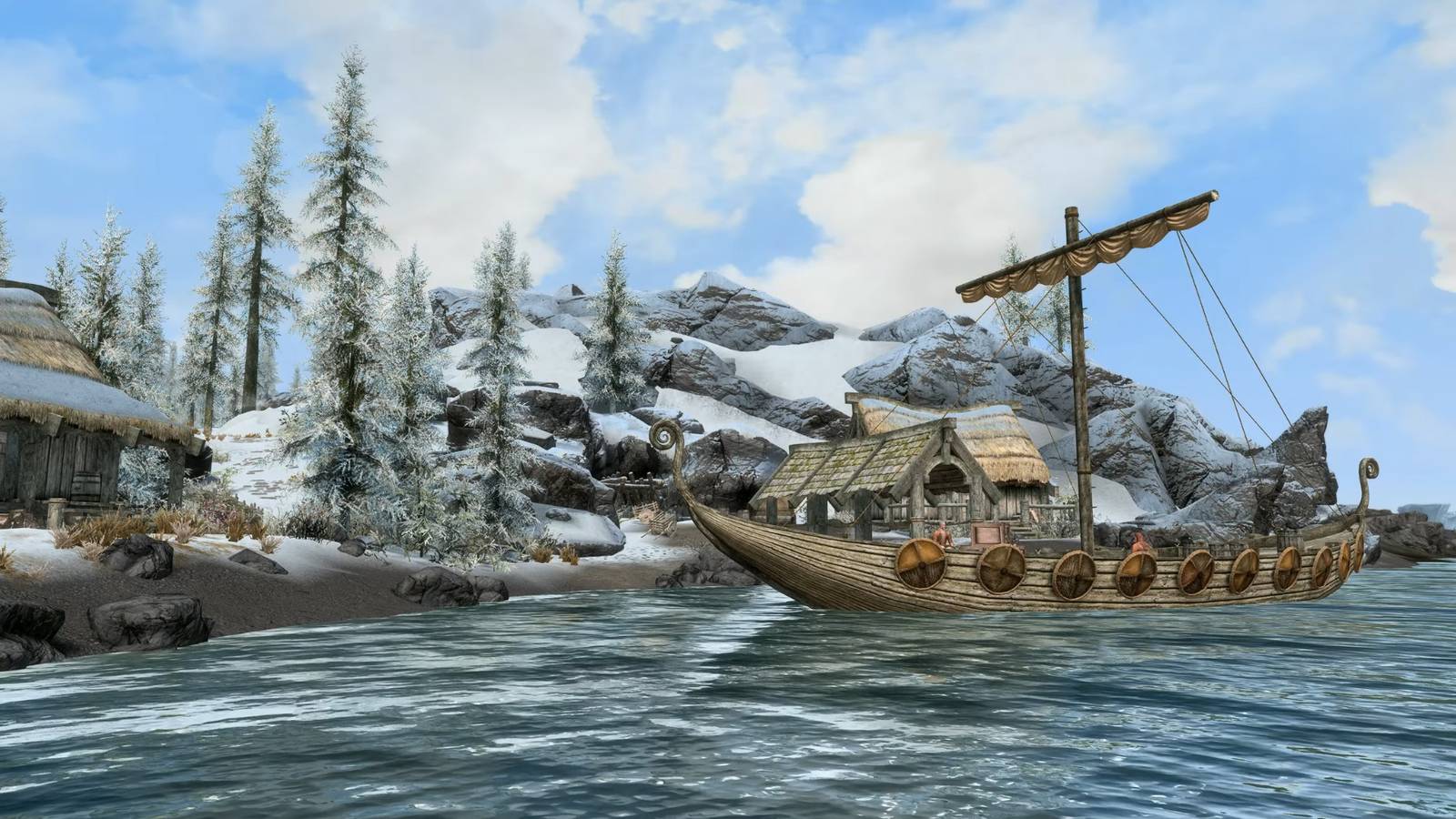 skyrim dawnstar boat on water