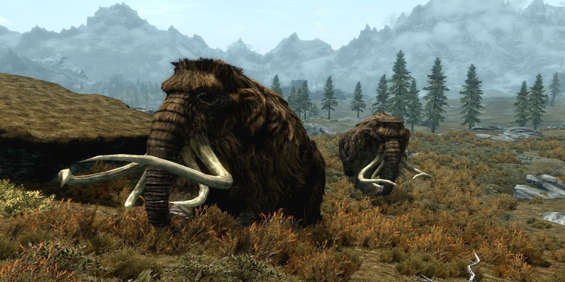 Lucky Skyrim Player Is Rescued From an Angry Mammoth by Something Even  Scarier