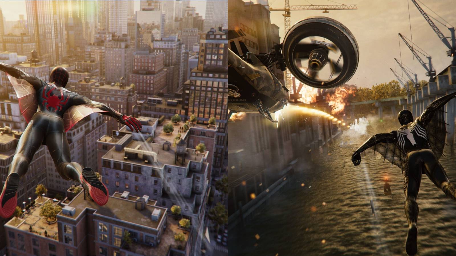 Spider-Man 2 Miles and Peter Flying