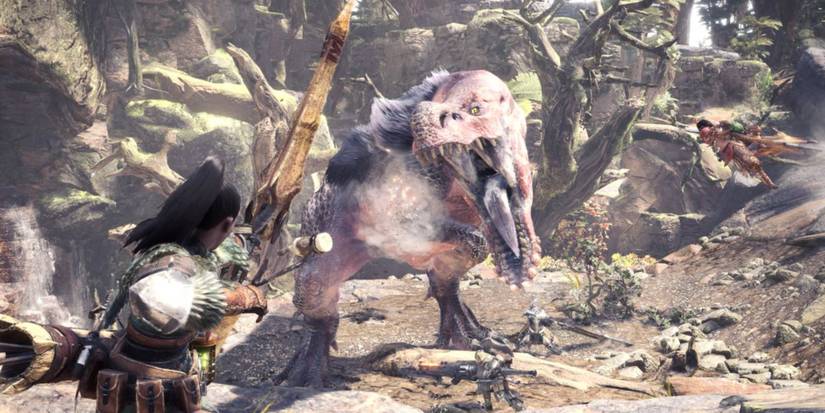 A Bow user firing at Anjanath
