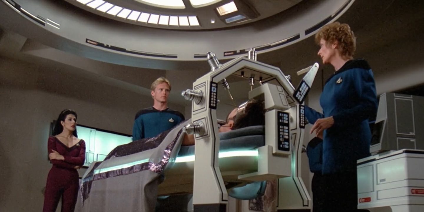 Riker undergoes surgery in "Shades of Gray".