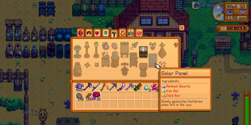 Stardew Valley Solar Panel Recipe