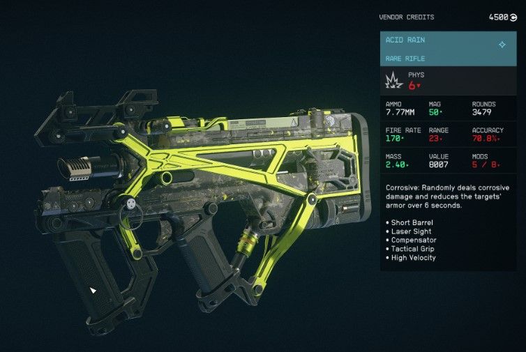 Starfield Unique Rifles Tier List