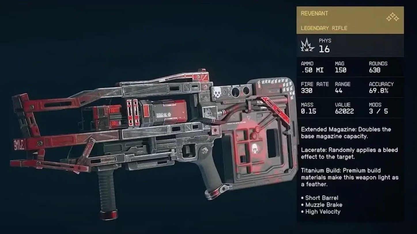 Starfield Unique Rifles Tier List