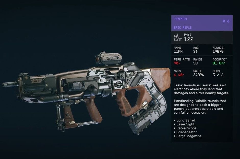 Starfield Unique Rifles Tier List
