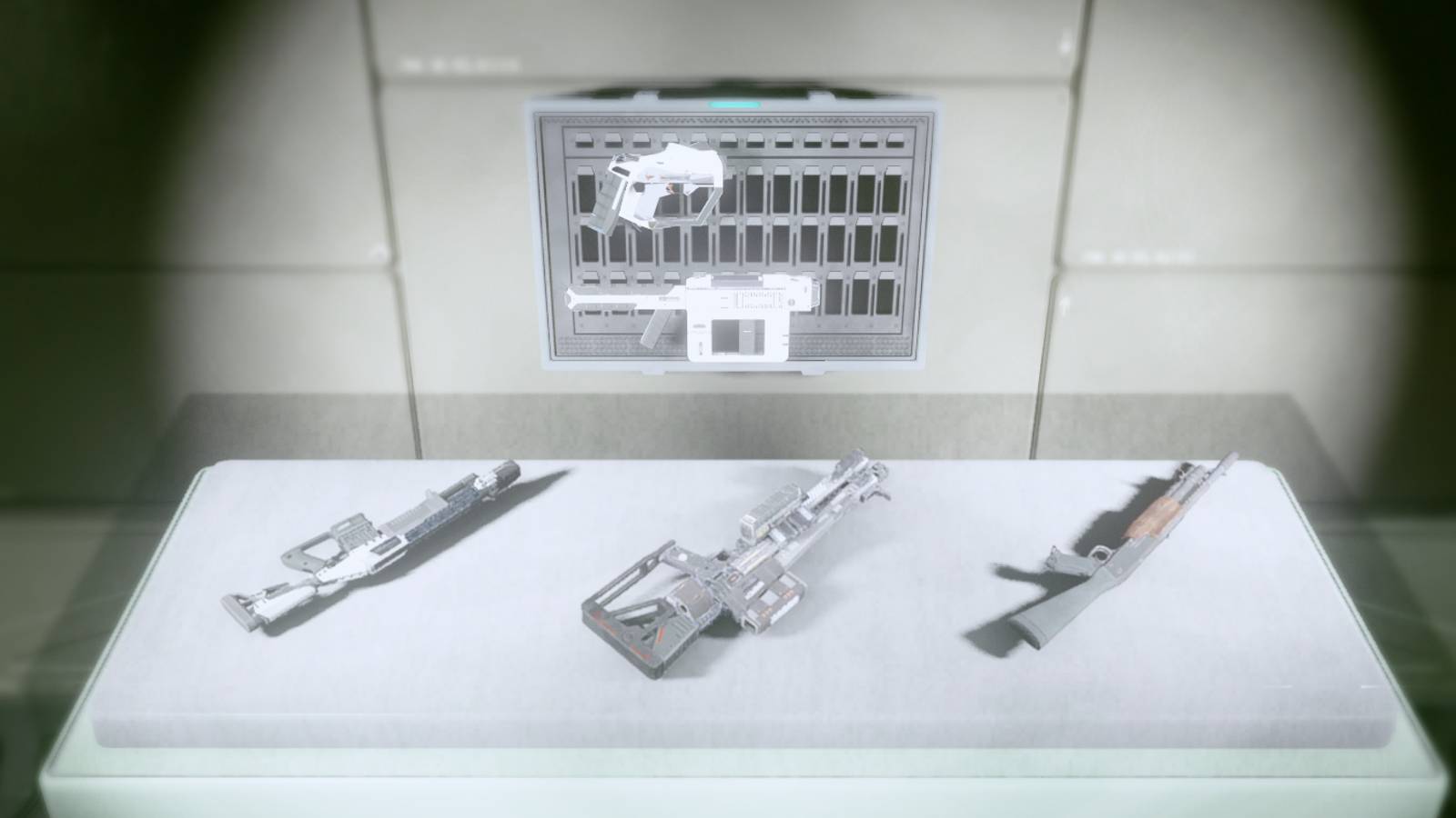 Starfield Unique Weapons Shotguns on Display in Player Outpost