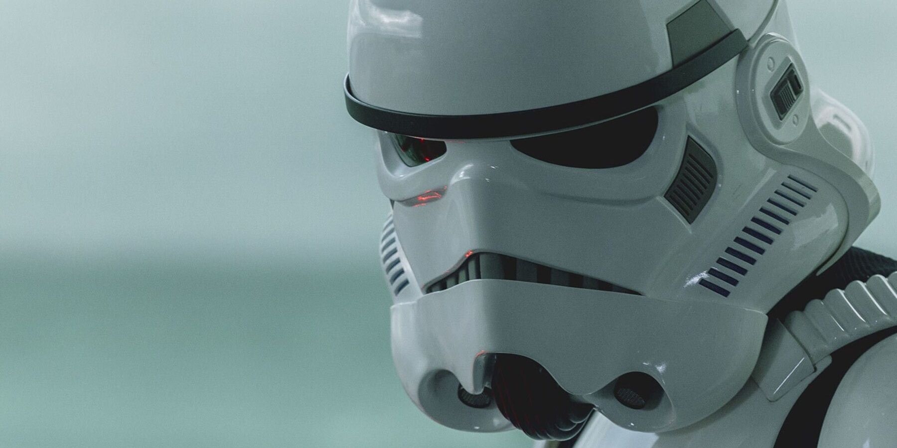 A close up of a stormtrooper